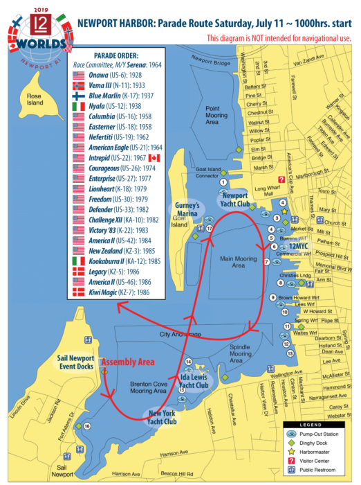 12 Metre Harbor Parade Route Classic Sailboats